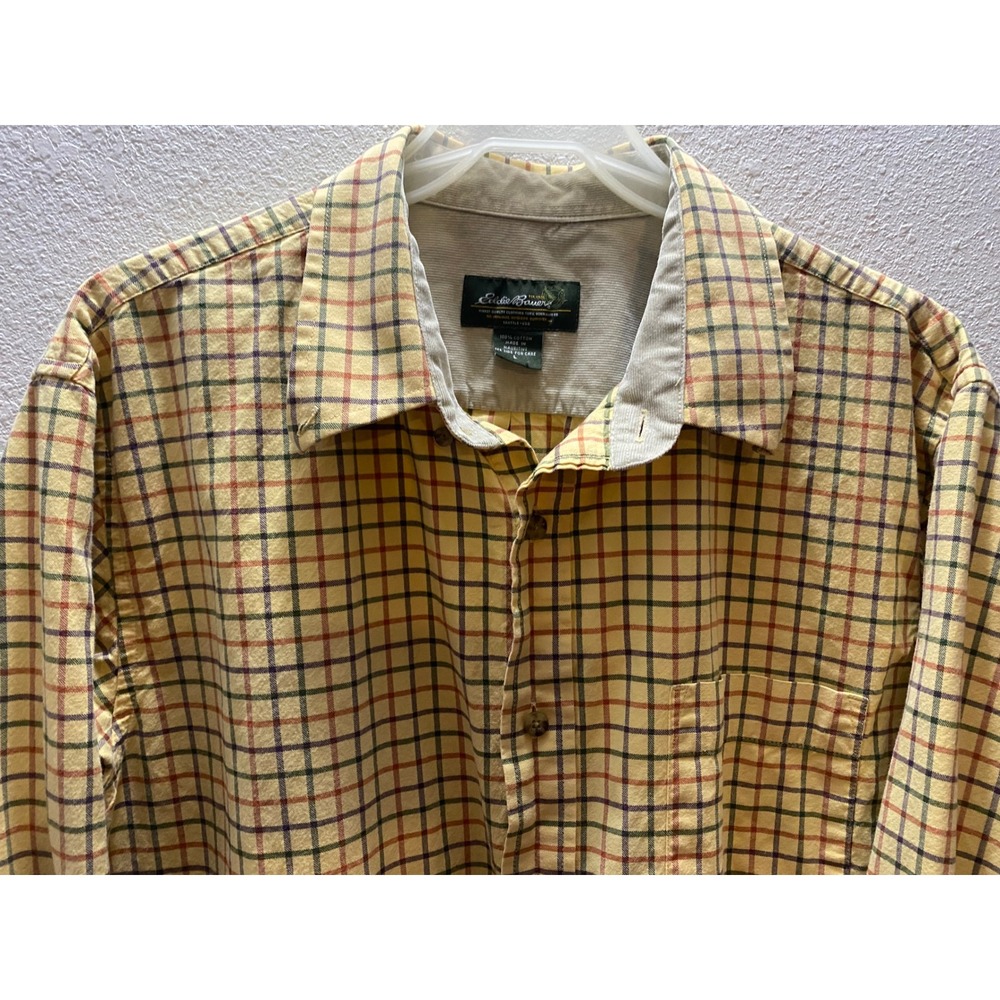 Eddie Bauer lot of 2 Mens Large Plaid Long Sleeve Button Down Shirt Size - Picture 8 of 13